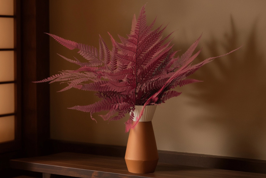 Leather Fern Stabilized - Red