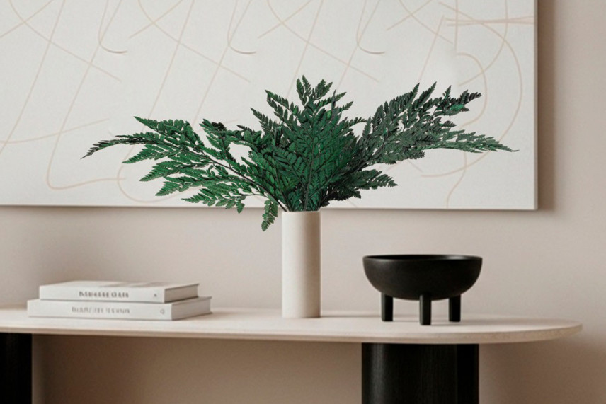 Leather Fern Stabilized - Green