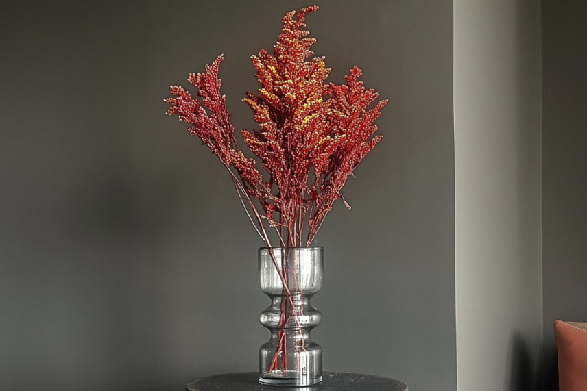 Solidago Stabilisiert - Strauß - Rot
