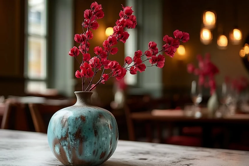 Branche de Bougainvillier s&eacute;ch&eacute; - Rouge