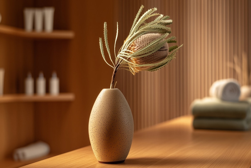 Banksia Hookeriana seco - 1 Tallo - Natural