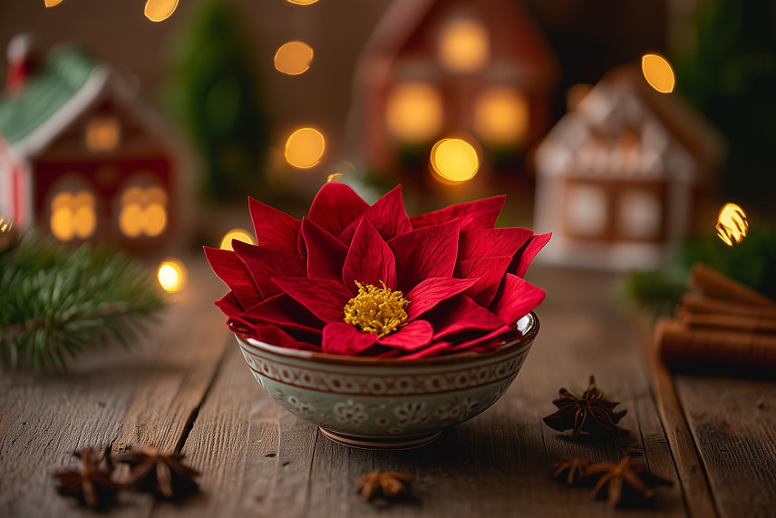 Poinsettia Stabilized - Box of 4 - Red