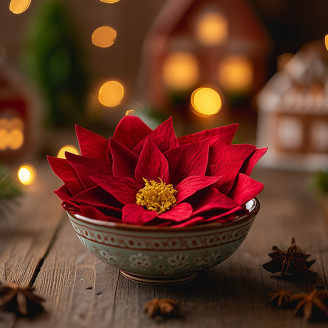 Poinsettia stabilisé - Boîte de 4 - Rouge
