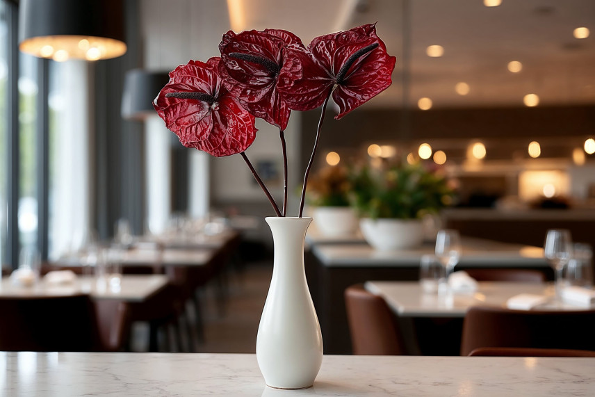 Anthurium konserviert - Verpackung 3 St. - Wine Red