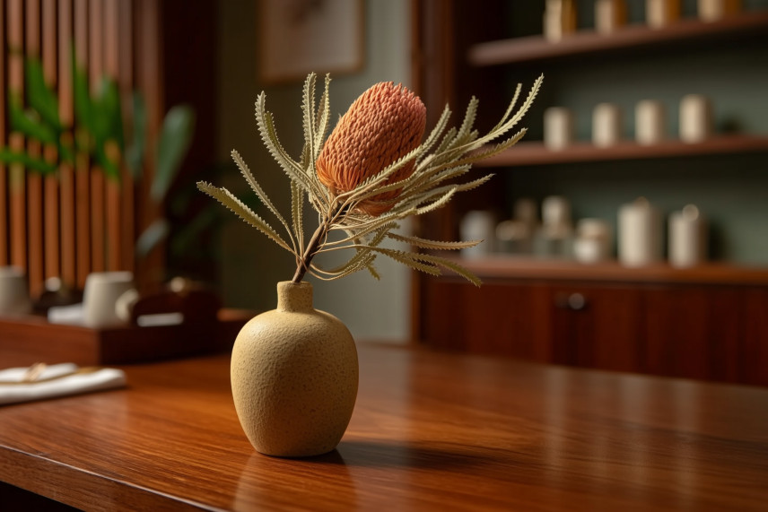 Banksia Hookeriana séché - 1 Tige - Rose vintage