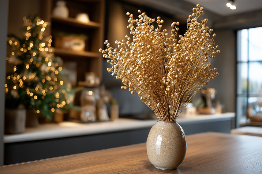Dried Flax - Bouquet - Gold