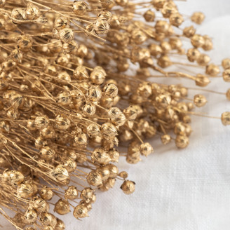 Getrockneter Lein - Strauß - Gold