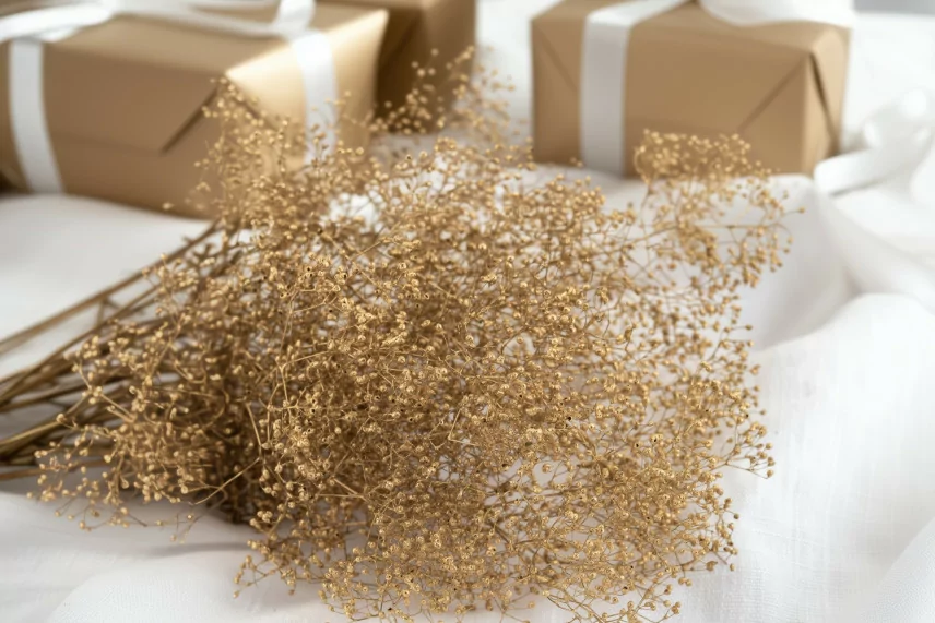 Konserviertes Mini-Schleierkraut Goldfarben