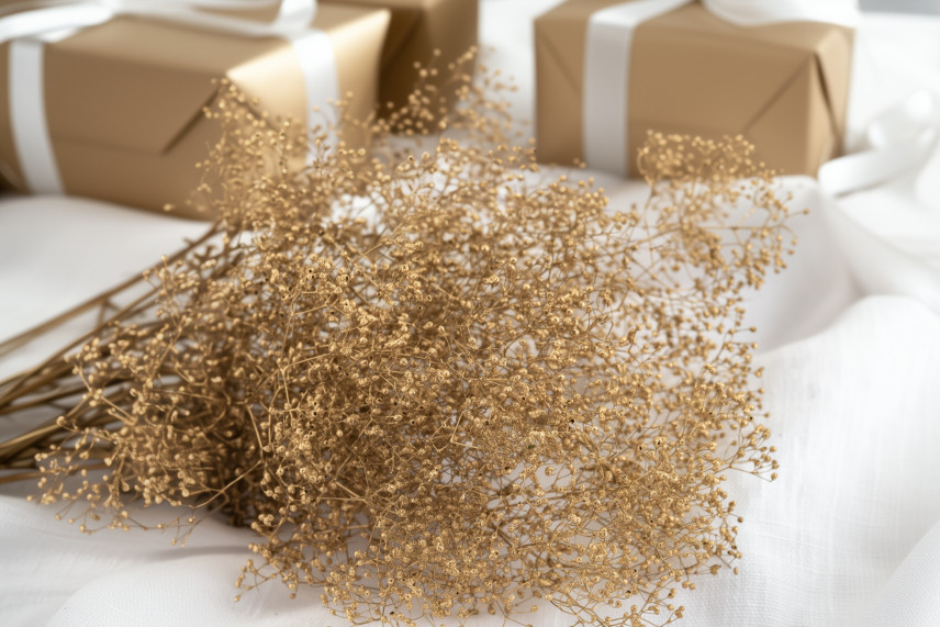 Mini Gypsophila Stabilized - Gold