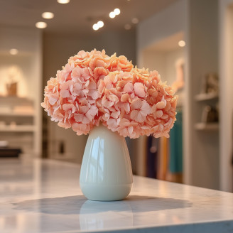Preserved Hydrangea - Coral Orange