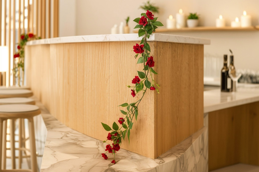 K&uuml;nstliche Rosen-Girlande - Rot