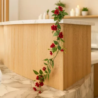 K&uuml;nstliche Rosen-Girlande Rot
