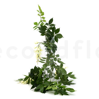 Artificial Wisteria Garland - Green & Cream