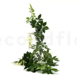 Guirnalda de Glicina artificial Verde & Crema