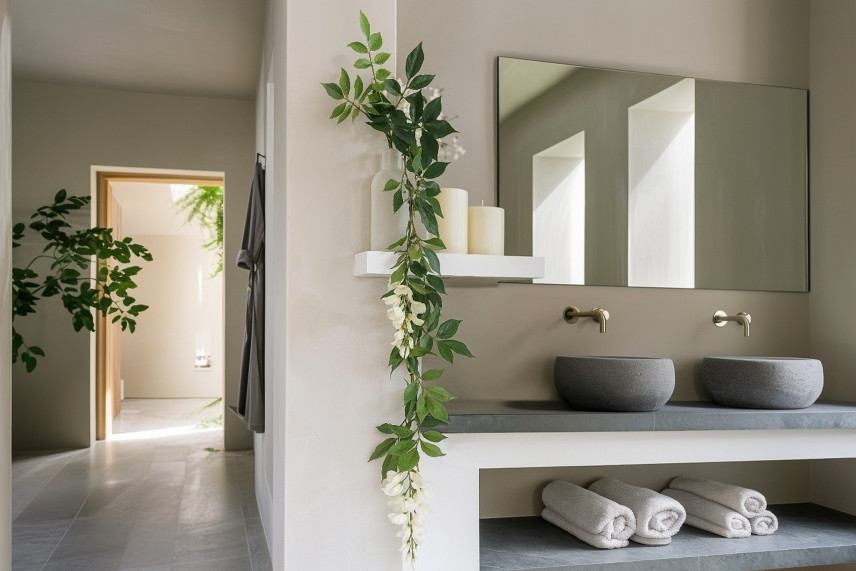 K&uuml;nstliche Wisteria-Girlande - Gr&uuml;n & Creme