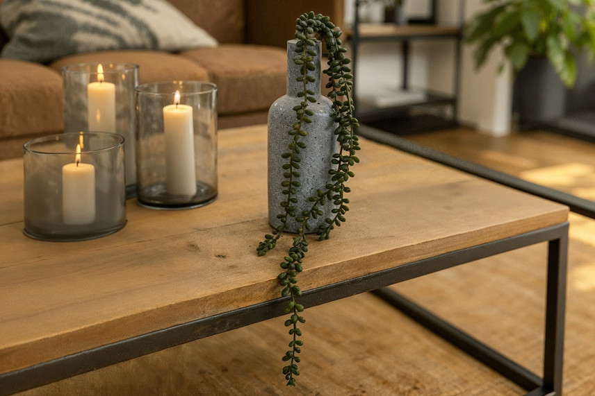 Hanging Artificial Kleinia Herreana - Green