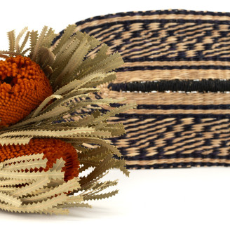 Banksia Hookeriana seco - 1 Tallo - Naranja