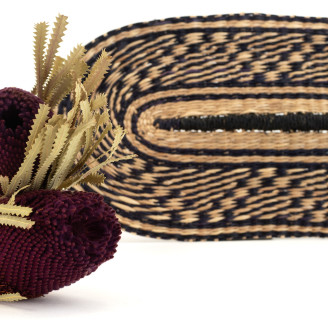 Banksia Hookeriana seco - 1 Tallo - Burdeos