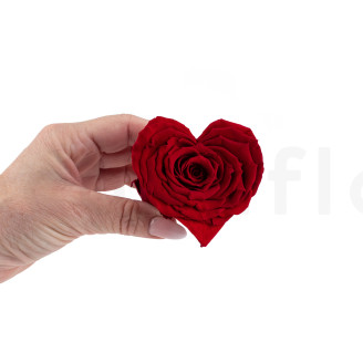 Rosa coraz&oacute;n preservada - Caja de 4 - Rojo