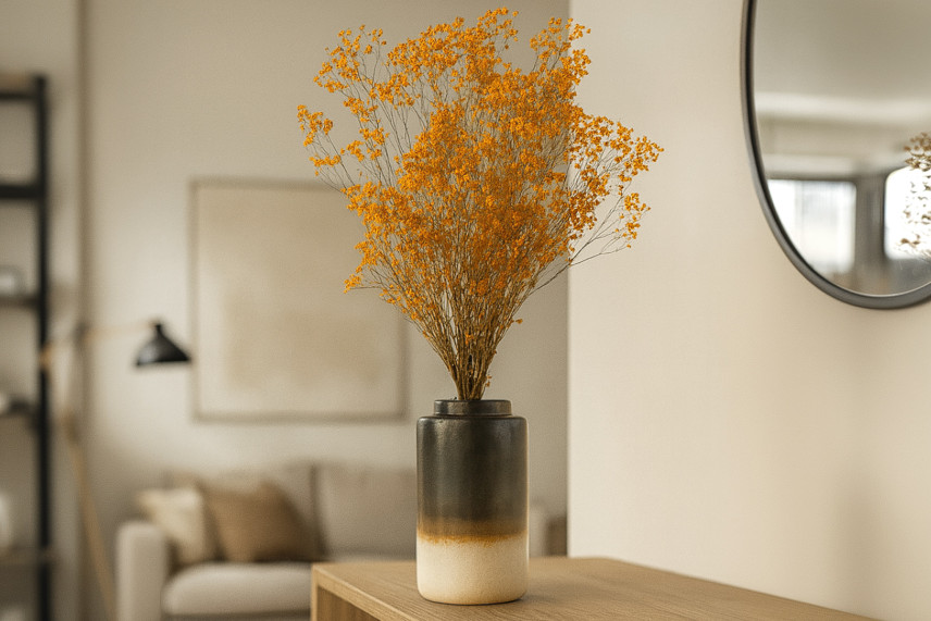 Gypsophila Preserved - Orange