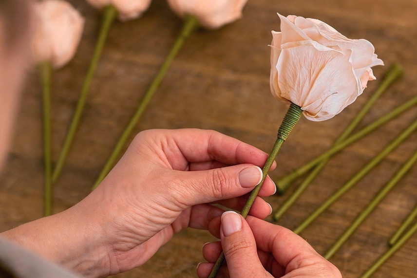 Blumenst&auml;ngel aus Papier - 24 St&uuml;ck - Gr&uuml;n