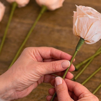 Blumenstängel aus Papier - 24 Stück - Grün