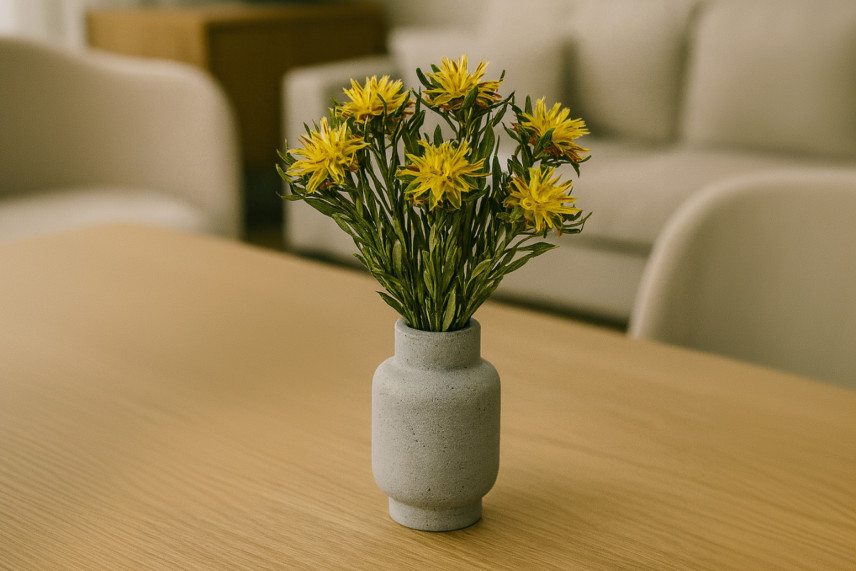 Preserved Plumosum Female - Bouquet - Yellow