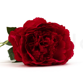 Peonia Artificiale su stelo - 1 unit&agrave; - Rosso