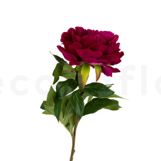Peonia Artificiale su stelo - 1 unit&agrave; - Bordeaux