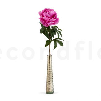 Peonia Artificiale su stelo - 1 unit&agrave; - Rosa scuro