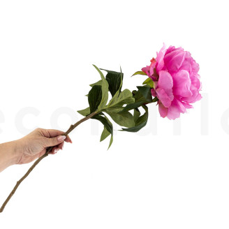 Peon&iacute;a artificial con tallo - 1 unidad - Rosa oscuro