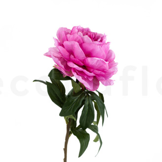 Pivoine Artificielle sur tige - 1 Unit&eacute; - Rose Fonc&eacute;