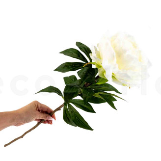 Artificial Peony on Stem - 1 Unit - Cream