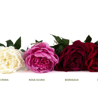 Artificial Peony on Stem - 1 Unit - Burgundy