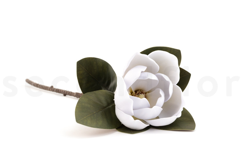 Magnolia Artificiale su stelo - Bianco