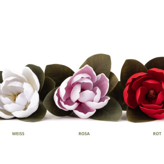 Magnolia Artificial con tallo - Blanco