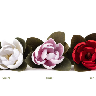 Magnolia Artificial con tallo - Rojo