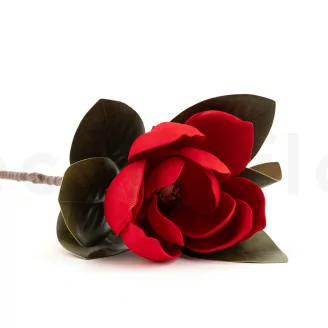 Artificial Magnolia on Stem - Red