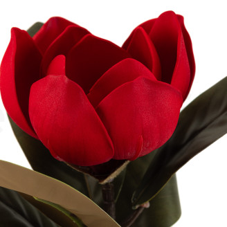 Magnolia Artificiale su stelo - Rosso