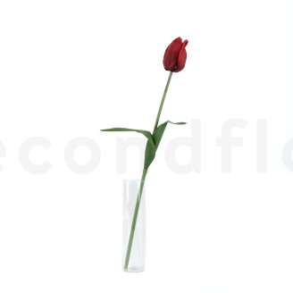 Tulip&aacute;n Artificial con tallo - Burdeos