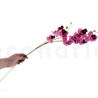 Branche d'Orchid&eacute;es Artificielle - Rose Fonc&eacute;