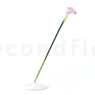 K&uuml;nstliche Calla mit Stiel - Cremefarben & Rosa