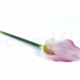 K&uuml;nstliche Calla mit Stiel - Cremefarben & Rosa