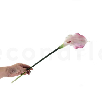 Calla Artificiel sur tige - Cr&egrave;me & Rose