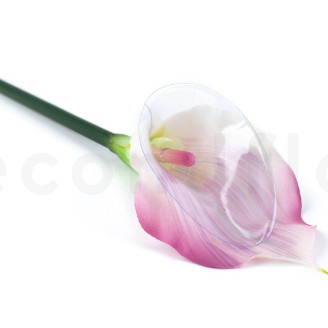 K&uuml;nstliche Calla mit Stiel - Cremefarben & Rosa