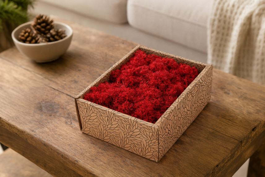 Lichene preservato - Creabox S - Rosso