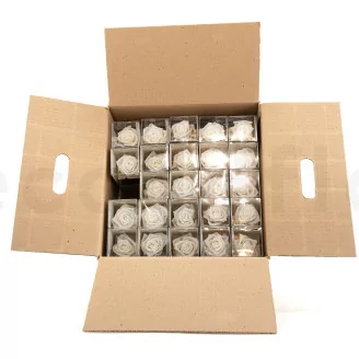 Rosa preservada con tallo 30 cm Blanco - Caja regalo individual (x25)