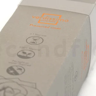 Konservierte Rose mit 30 cm Stiel Pastellrosa - Einzelne Geschenkbox (x25)