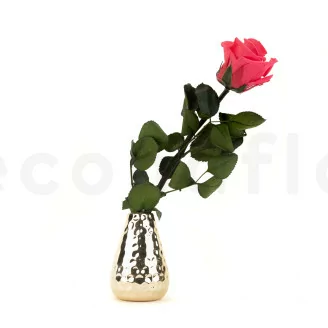 Konservierte Rose mit 30 cm Stiel Dunkelrosa - Einzelne Geschenkbox (x25)