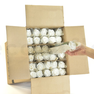 Rosa su stelo stabilizzata vrac 50cm - 30 unit&agrave; - Bianco
